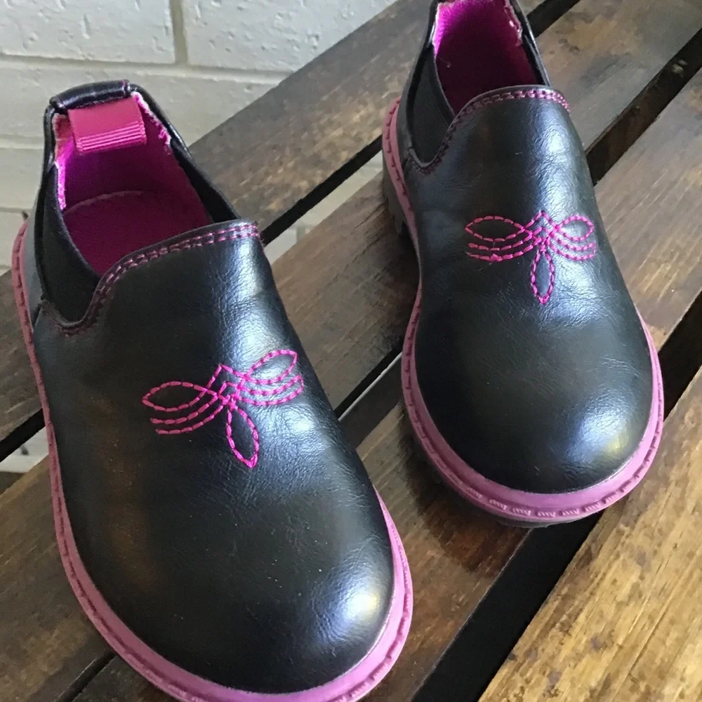 Western Chief Black Pink Toddler Rameos Low Ankle Boots Booties